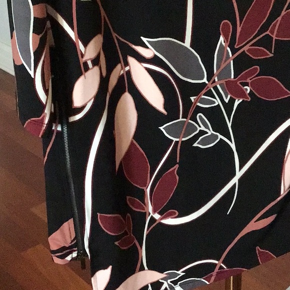 Alfani Asymmetrical Black and Pink Leaf Dress - Picture 3 of 3